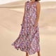 thumbnail image 3 of Vestido de Verano para las Mujeres sin Mangas Lino-Look Impreso Maxi, Suelto Fluido Y Vestido Sexy de Moda para las Mujeres, 3 of 4
