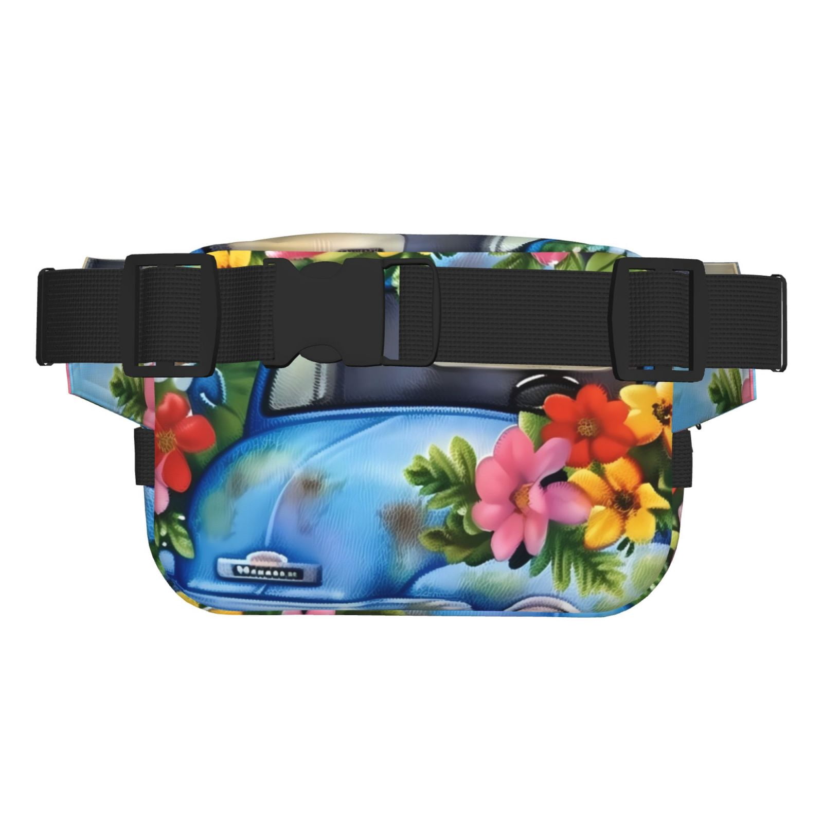 Fuzoiu Floral Truck Welcome Print Unisex Square Double Layer Waist Bag,Crossbody Fanny Pack Travel Workout Accessory