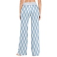 thumbnail image 4 of X-Small Women's Comfy Casual Pajama Pants Stretch Fabric Suitable for Yoga Pants Hippie Pants，The Best Holiday Gifts for Women Blue and White Checkered Pattern, 4 of 7