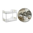 thumbnail image 2 of Cosmetics Organizer Rack Vanity Perfume Storage Holder Buffet Serving Tray Light Luxury Cups and Mugs Rack for Tabletop Decor White 2 Layers, 2 of 8