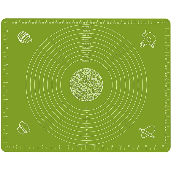 Silicone Baking Mat for Pastry Rolling Dough with Measurements,19.7" x 15.7" BPA Free Non stick and Non Slip Blue Table Sheet Baking Supplies for Bake Pizza Cake