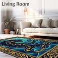 thumbnail image 2 of ODIKA 4'x6' Machine Washable Non-Slip Area Rug, Mythical Ocean Journey Latch Artwork Handcraft High Traffic Rug with Pad, Blue, 726030, 2 of 8