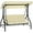 Beige, variant on Outsunny 3 Seater Patio Swing Chair with Canopy Convertible Porch Swing Bed