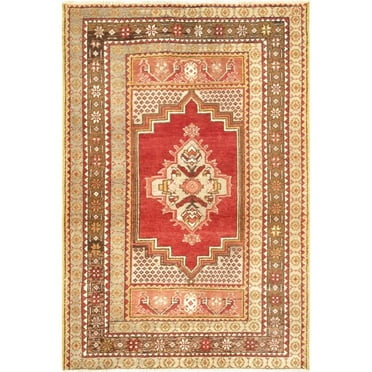 Pasargad Home 045331 Pasargad Home Vintage Oushak Collection Coral Lamb's Wool Area Rug- 3' 8' X 5' 7'