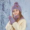 thumbnail image 2 of AWZXDE Winter Knit Hat Neck Warmer And Mittens Set For Kids Kids Hats And Gloves Warm Winter Hats For Kids Boys Girls Cold Weather Multicolour, 2 of 8