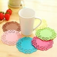 thumbnail image 3 of Ludlz Cup Mat Cotton Coaster,6 pcs Lace Coasters Doilies 4 inch Coasters for Drinks Home Decoration Silicone Coaster Tea Cup Mats Pad Insulation Placemat, 3 of 8