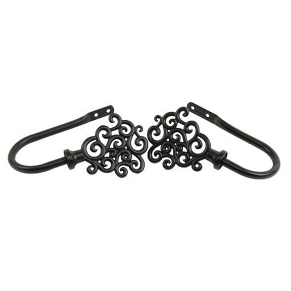 Tidal Curtain Rod Holdback-Color:Black