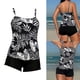 thumbnail image 2 of Women Tankini Set Two Piece Swimwears with High Waist Board Shorts Flower Print Swimsuit Tankini with Adjustable Strap Printed color L, 2 of 4