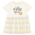 thumbnail image 3 of Inktastic I Love My Momma to the Moon and Back Girls Baby Dress, 3 of 5