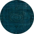 thumbnail image 1 of Ahgly Company Indoor Round Abstract Teal Green Persian Area Rugs, 4' Round, 1 of 6