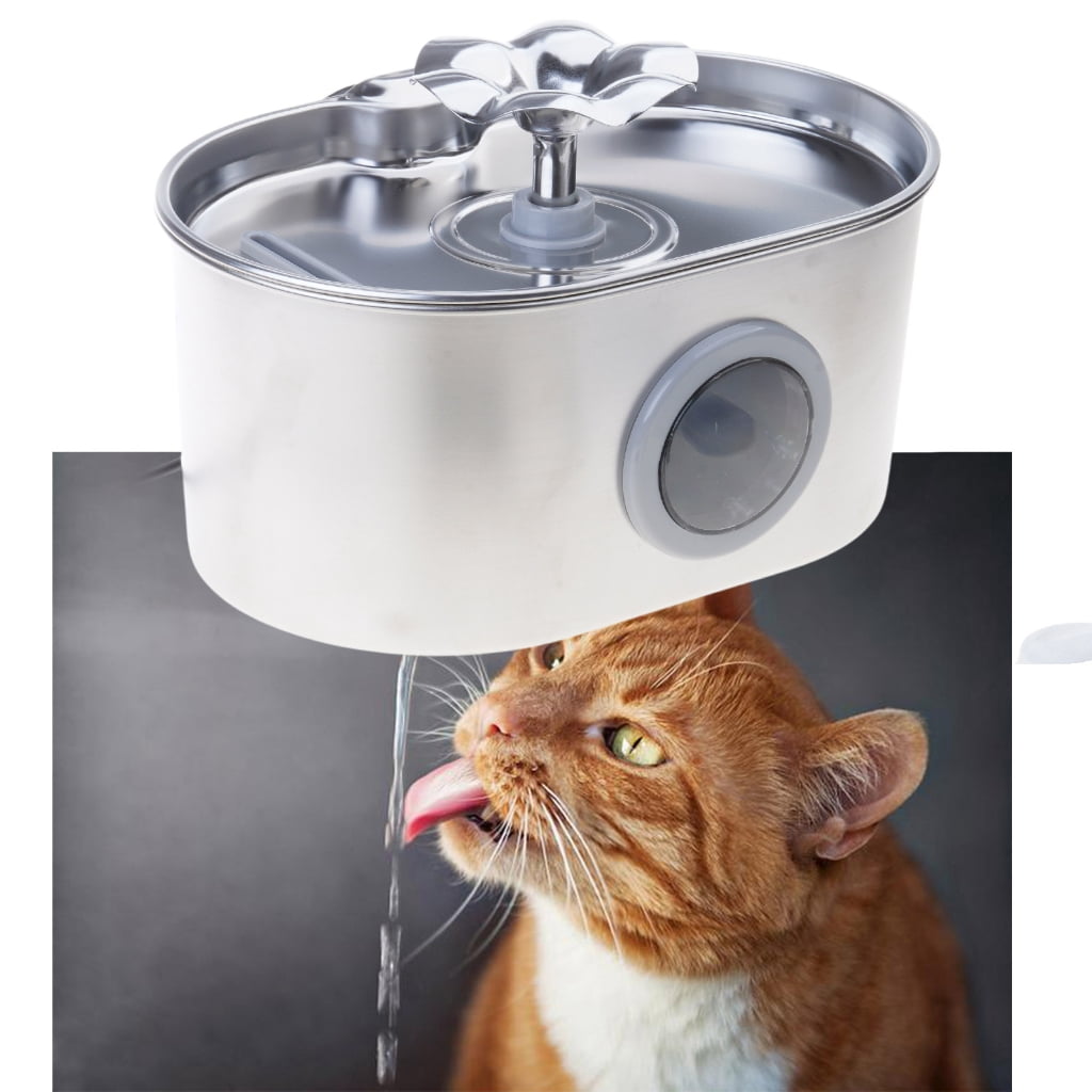 Automatic Pet Water Fountain Electric Waterer Bowl Water Dispenser Dog Water Purifiers Stainless Steel Fountain