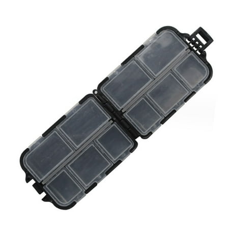 10 Grid Compartment Organizers Container Waterproof Fish Lures Box Tackle Case