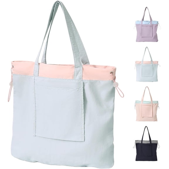 Kwuty Tote Bag Aesthetic Canvas Handbags with Zipper for Women Travel Shoulder Bags Purses with compartments