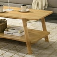 thumbnail image 6 of Roundhill Furniture Metz Mid-Century Modern Wood Shelf Coffee Table, Natural Oak Finish, 6 of 8