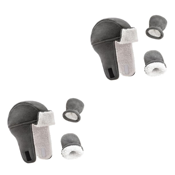 Qarigey Gorro para niños pequeños que no se ensucia fácilmente Manoplas de doble capa forradas con forro polar Guantes de invierno Hebilla de ajuste Type2 NO2 Qarigey CBP231793