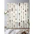 thumbnail image 4 of Feather Arrow Sheer Curtains for Living Room Bedroom, Indian Tradition Colorful Arches Beige Light Filtering Sheer Curtain Rod Pocket Voile Window Treaments Drapes, 52 x 84 Inches, 4 of 9