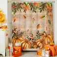 thumbnail image 4 of Thanksgiving Orange Pumpkin Fallen Leaves Shower Curtain for Bathroom, Farm Brown Wood Board Waterproof Shower Curtains Washable Quick Dry with Hooks Bathtub Curtains 36x72 IN, 4 of 6