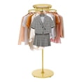 thumbnail image 2 of 55.1in Round Clothing Rack, Clothes Display Rack, Rotatable Garment Rack (Gold+Log Color), 2 of 13