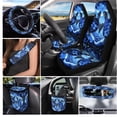 thumbnail image 2 of KUIFORTI Turtle Car Seat Covers Full Set of 15 PCS, Blue Steering Wheel Cover Men Car Accessories Interior Decor Universal Fit Front and Split Bench Rear for SUV, Sedan, Van, Washable, 2 of 7
