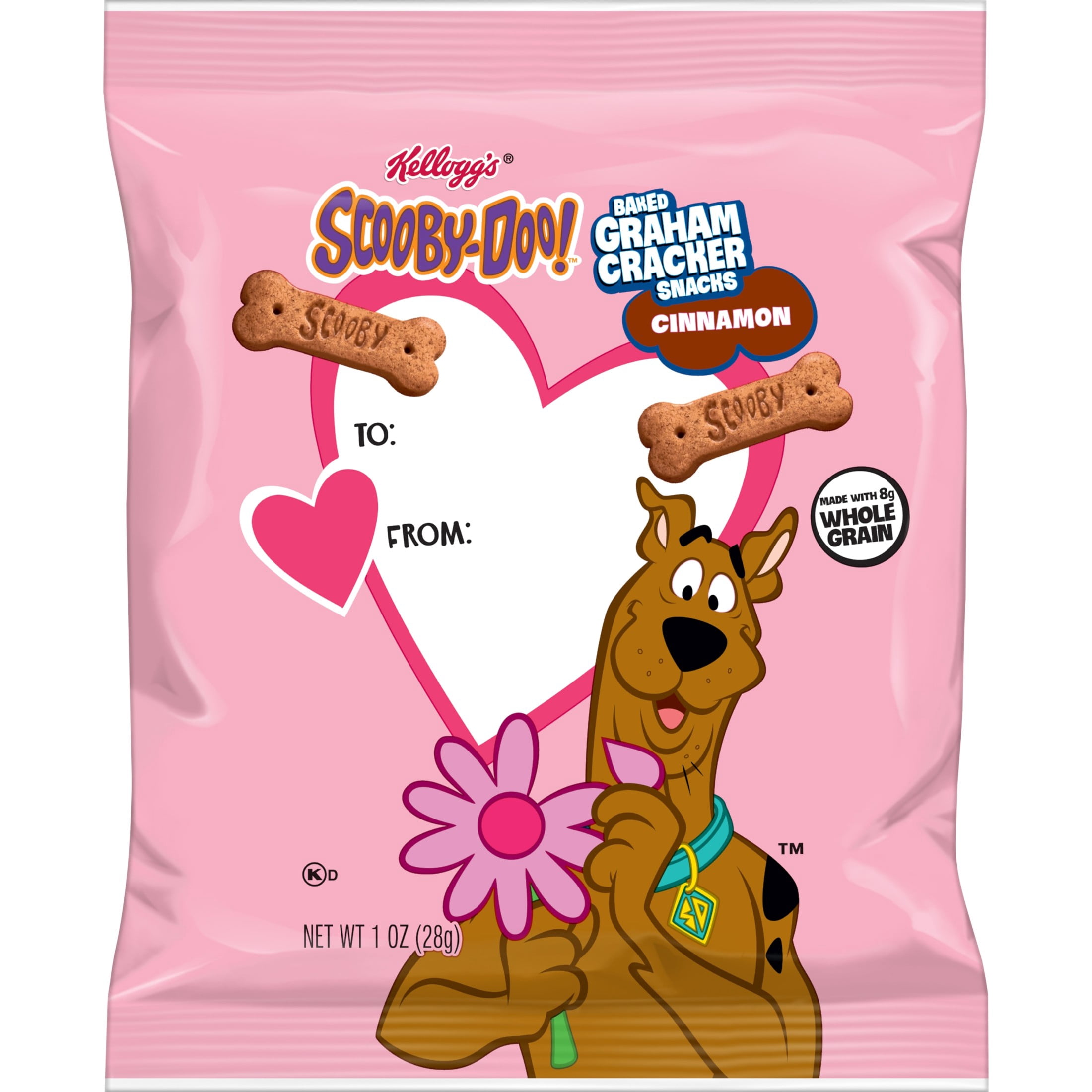 Kellogg's SCOOBY-DOO! Variety Pack Baked Graham Cracker Snacks, Valentine's Day, 30 Count