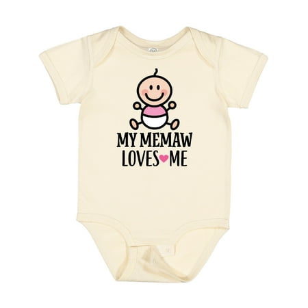 

Inktastic My Memaw Loves Me Baby Girl Gift Baby Girl Bodysuit