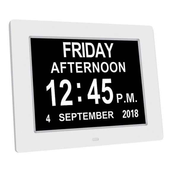 8" Large Screen Display Digital Calendar Day Clock 12 Alzheimers Sufferers