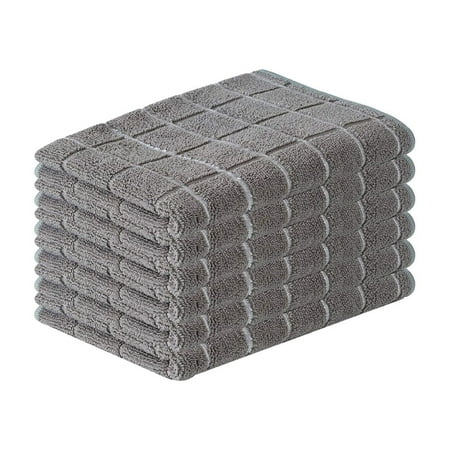 SouMaox Absorbent Dish Towels Ultrafine Fiber Reusable Cleaning Cloths Quick Dry Kitchen Hand Towels Soft High-Density Microfiber Washcloths Gray Set