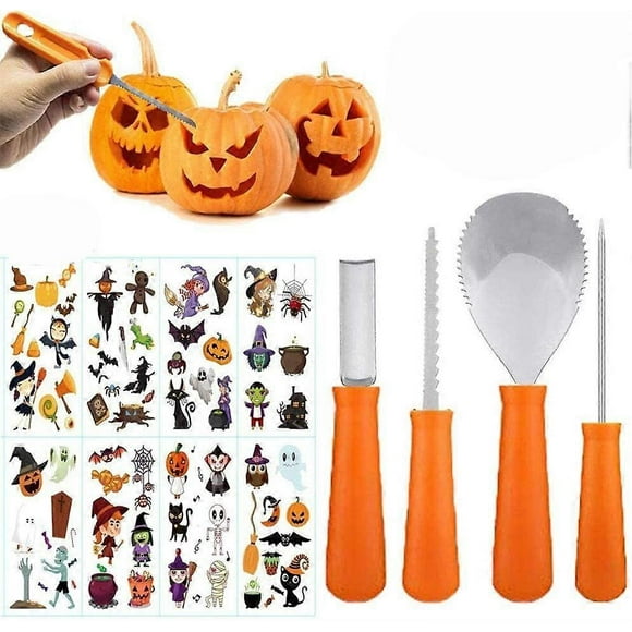 Pumpkin Carving Kit 4PCS Pumpkin Carving Kit Stainless Steel Pumpkin Carving Tools