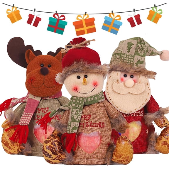 Christmas Gift Bags Zipper Design Reusable,Snowflake Deer Shaped Apple Candy Bags Bulk Storages For Chritmas Party