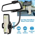 thumbnail image 1 of Support de Téléphone pour Rétroviseur de Voiture Rotation Universelle à 360° Support de Téléphone pour iPhone Samsung GPS, 1 of 11