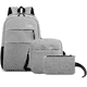 thumbnail image 2 of Set 3pzs, Estudiante Mochila, Impermeable Antirrobo ,con Puerto Usb, Adilier,ordenador Mochila Xtellar gris, 2 of 3