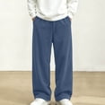 thumbnail image 2 of Pants For Kids Dqueduo Boys' Solid Color Straight Wide Leg Casual Sportswear Elastic Waist Side Pocket Corduroy Pants, Sizes 5-15 Years, 2 of 10
