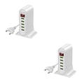 thumbnail image 1 of Bearachild USB de 5 puertos para Xiaomi, pantalla Digital LED, estación de carga Multi USB, teléfono Universal, pared de escritorio, enchufe para Blanco Enchufe de la UE 2piezas, 1 of 6