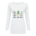 thumbnail image 3 of Pompotops T-Shirt Décontracté à Col Rond Imprimé St. Patrick pour Femmes, Manches Longues, Blouse, 3 of 5