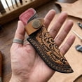 thumbnail image 6 of Slccxzc Universal Cowhide Leather Folding Knife Sheath Vertical Holster for Outdoor Hunting Camping, 6 of 7