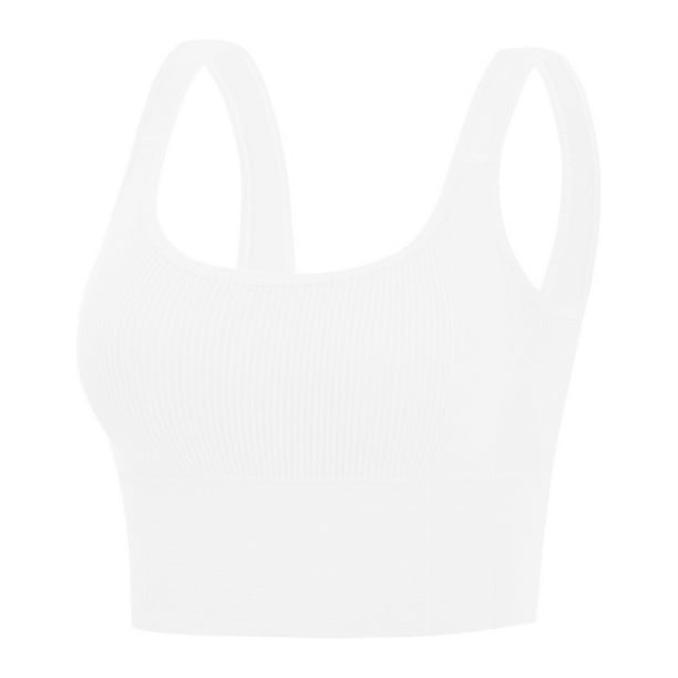 Cathalem Underwire Sports Bras For Women Padded Strappy Yoga Bra Medium  Support Workout Bra for Athletic Gym Fitness,White A 