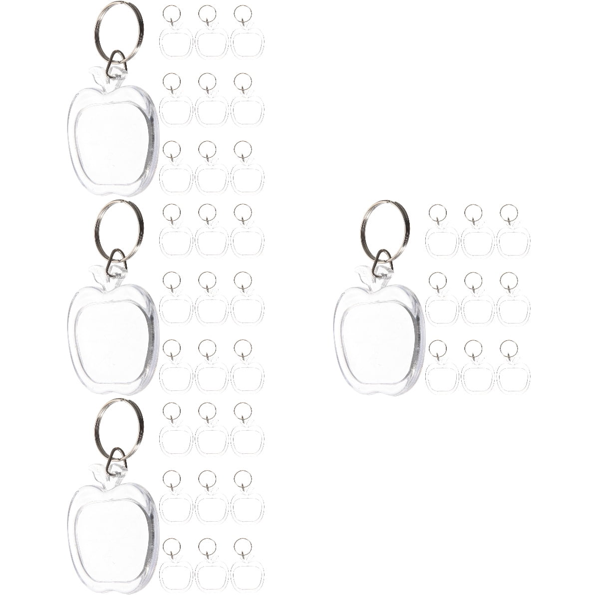 LABSERRON  40Pack DIY Photo Holder Keychains for Women Men Kids 3.3×1.8×0.8in