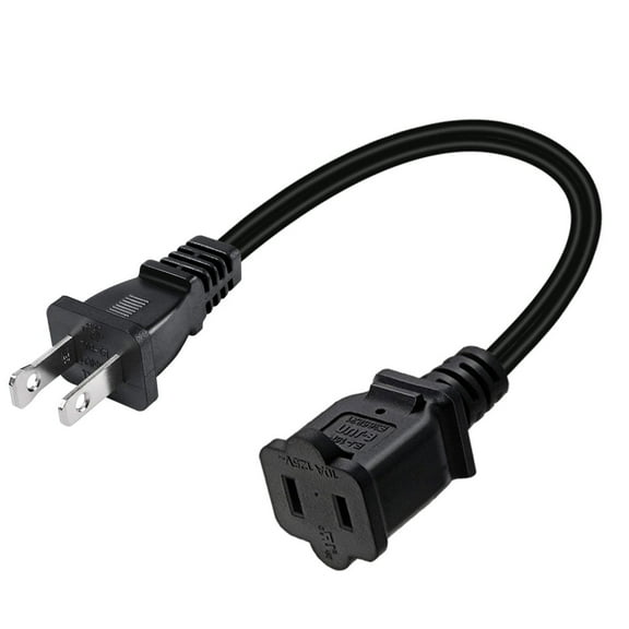 Strhowill Polarized NEMA 1-15P TO 1-15R Power Cord Cable,American standard 2-pole 2-pin plug male to female power cord,2-Prong Polarized US AC Power Extension Cable Cord