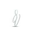 thumbnail image 2 of 10kt White Gold Womens Round Diamond V Initial Letter Pendant 1/2 Cttw, 2 of 2