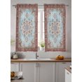 thumbnail image 2 of Traditional Ethnic Tier Curtains 45 Inch Length,Sheer Curtains for Bedroom Living Room Window Western Rustic Tribal Boho Prints Rod Pocket Drapes Kitchen Curtains Small Half Window 27.5"x45" 2 Panels, 2 of 7