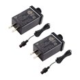 thumbnail image 1 of 2PCS 替换院子充气适配器 12V 1A,2 类电源,带 9.84 英尺延长线 套装 美规, 1 of 9