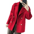 thumbnail image 5 of Felirenzacia Women's Blazer Jacket, Double Breasted Winter Cropped Coat, Work Short Trench Overcoat for Women, 5 of 6
