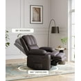 thumbnail image 5 of 360° Swivel Rocker Recliner Chair for Adults, Lazy Recliner for Adults, 22 in with 1.5X Sponge Filling, Side Pocket, and Cup Holder, for Living Room, Bedroom, and Nursery, Coffee, 5 of 10