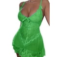 thumbnail image 3 of DYMADE Women's Sexy Sheer Sleeveless V-Neck Backless Lace Nightdress Lingerie Babydoll Plus Size, 3 of 3