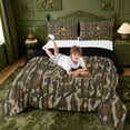 thumbnail image 3 of meiyoeat Rustic Hunting Camo Queen Comforter Set For Boys,Green Initial Letter A Comforter Sets Queen For Men,Black Reversible,3 Pieces, 3 of 7