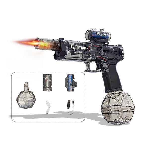 Realistic Flame Effect USB Chargeable Water Guns with High Capacity For Exciting Outdoor Poolside Water Fight Toy