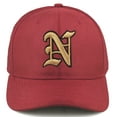 thumbnail image 2 of Daxton Premium Mid Profile Hat Semi Curved Visor Red Cap Black Gold Gothic Embroidered, Letter N, 2 of 4