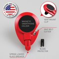 thumbnail image 2 of Stinger Car Air Vent Emergency Escape Tool, Magnetic Vent Mount Phone Holder, Spring Loaded Window Breaker, Seatbelt Cutter (Red), 2 of 8