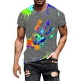 thumbnail image 1 of T-Shirts Homme Été Mode Simple T-Shirt à Manches Courtes Col Rond Chemises Grandes Tailles Gris G, 1 of 4