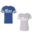 thumbnail image 1 of Halloween Boo Matching Cotton Jerseys (Royal / Heather) (XL / M), 1 of 3